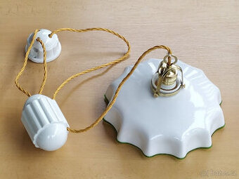 Starý stahovací lustr / stahovačka - zelená linka