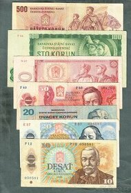 Sestava staré bankovky 1961-1988 - 7 kusů