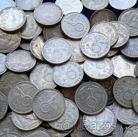 Německé stříbrné 5 Reichsmark Třetí Říše Velká Svastika