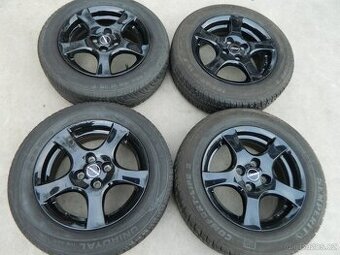 alu kola 4x100+letní pneu r15,Mazda 2+matičky