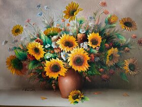 Obraz Oil Charles Benolt Sunflower Painting - 1