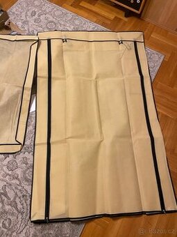 Šatní skříň s přihrádkami a tyčemi krémová 103-45-160 cm