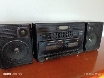 Retro rádio sanyo dvojče kazeťák - 1