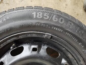 185/60 R14 M+S ZIMNÍ POLARIS + DISKY 5X100 FABIA - 2kusy