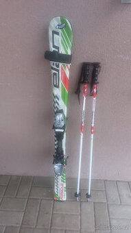 Prodám dětské lyže Elan Formula 120 cm + hůlky 100 cm