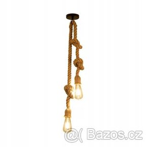 Stropní závěsné svítidlo z jutového lana