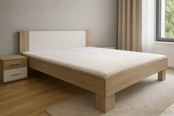 Dvoulůžková kompletní postel s nočními stolky NOVÁ