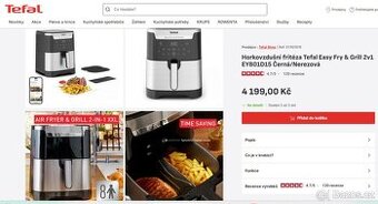 Horkovzdušní fritéza Tefal Easy Fry & Grill XXL , 2v1 EY801D