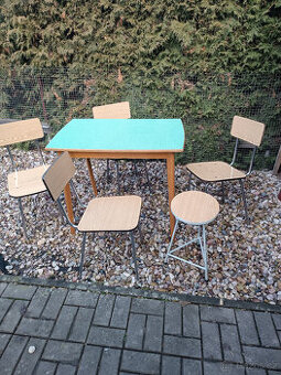 Retro kuchňský stůl + 4ks židle