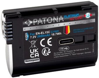 PATONA baterie pro Nikon EN-EL15C 2600mAh Platinum, záruka