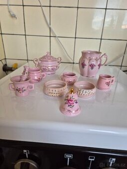 Růžový porcelán - různé předměty