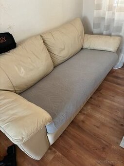 Kožená rozkládací pohovka