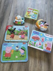 Hračky -puzzle Peppa,Bing,pianko, světýlko