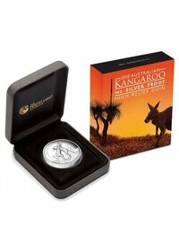 2010 Austrálie 1 oz Silver Kangaroo Proof (vysoký reliéf)