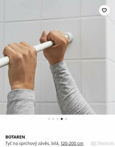 Tyč na sprchový závěs Botaren IKEA se závěsem