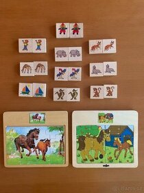 Dřevěné dětské puzzle a pexeso