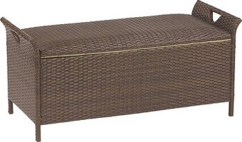 Ratanový box/lavička na polstry-49 x 108 x 46 cm-nová