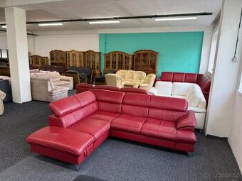 Sedací souprava rohová - rozkládací - kůže