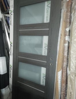 Interierové dveře rámové nové, antracit +úzká skla