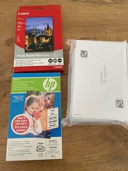 Fotopapír HP a Canon 10x15, různé balení a typy
