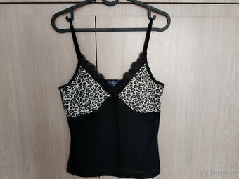 Dámský top S.Oliver s leopardím vzorem a krajkou, vel. S