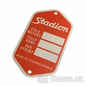 Výrobní štítek Stadion S11, S22 - eloxovaný