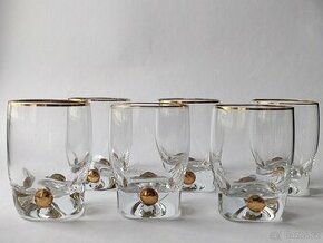 Luxusní skleničky Zlatá Zuzana, retro sklenice, pošta 65.- - 1