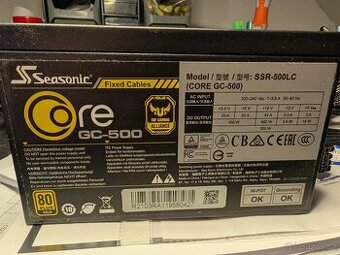 Zdroj Seasonic Core GC 500W Gold - záruka