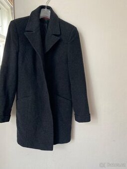 Kasmirovy vlneny dlouhy kabat cerny sedy 42 nivy