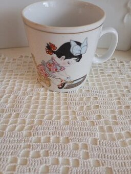 Retro dětský hrnek Pradlenka