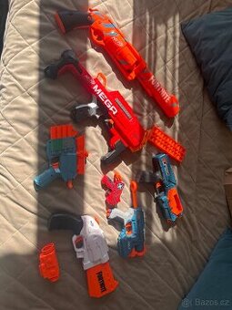Nerf pistole – velký set (Fortnite, Mega, Elite) + doplňky
