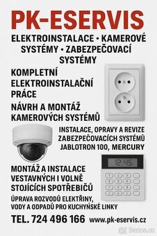 elektrikář,elektroinstalace,kamerové a zabezpečovací systémy