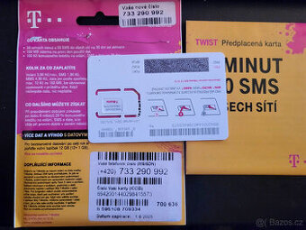 T-Mobile Twist sim 50 sms + 50 min. Hezké číslo