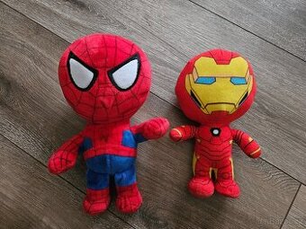 Plyšový Spiderman a Iron Man