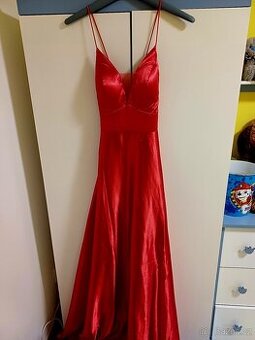 Dlouhé společenské i plesové saténové šaty, vel. 34/36