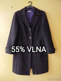 Dámský jarní kabát s vlnou, velikost XL