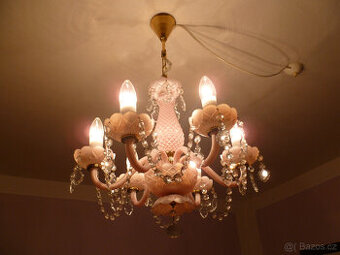 Skleněný lustr retro