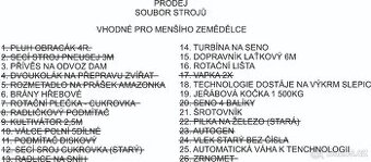 K prodeji soubor strojů