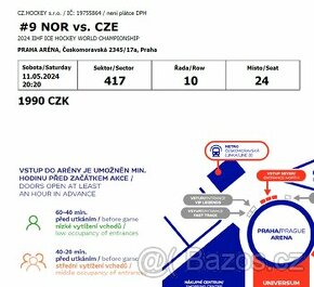 MS v hokeji Česko - Norsko 11.5.2024 za původní cenu