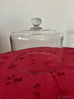 Velký skleněný poklop - průměr 29 cm - výška 24 cm - 1