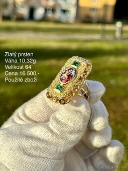 Zlatý prsten s Madonkou 10,32g (1598Kč/g)