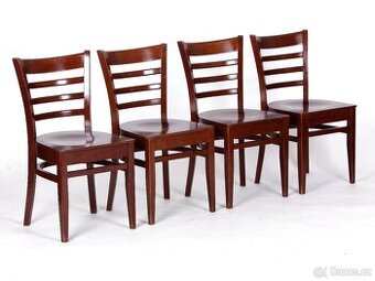 Zachovalé bukové jídelní židle, 4 kusy