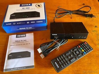 Set top box DVB-T2 TESLA TE-343 + 7,5m anténní kabel