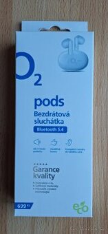 NOVÁ bezdrátová sluchátka O2 pods bílá