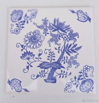 Dlaždice s modrobílým dekorem, styl cibuláku 15x15 cm