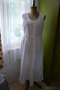 Lněné nádherné šaty, vel. 44, bílé