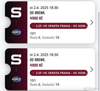 VIP Lístky hokej Sparta - Brno