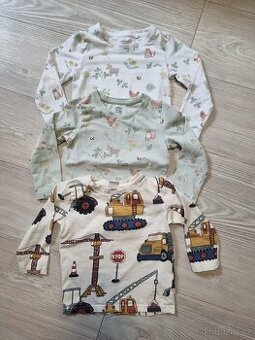 Set triček Lindex 92 - farma, dopravní stroje