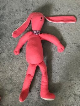 velké  RŮŽOVÝ králík 70cm+další velké hračky, žirafa polštář