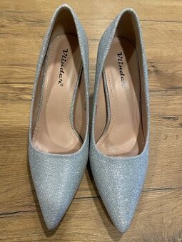 Dámské lodičky stříbrné vel 37